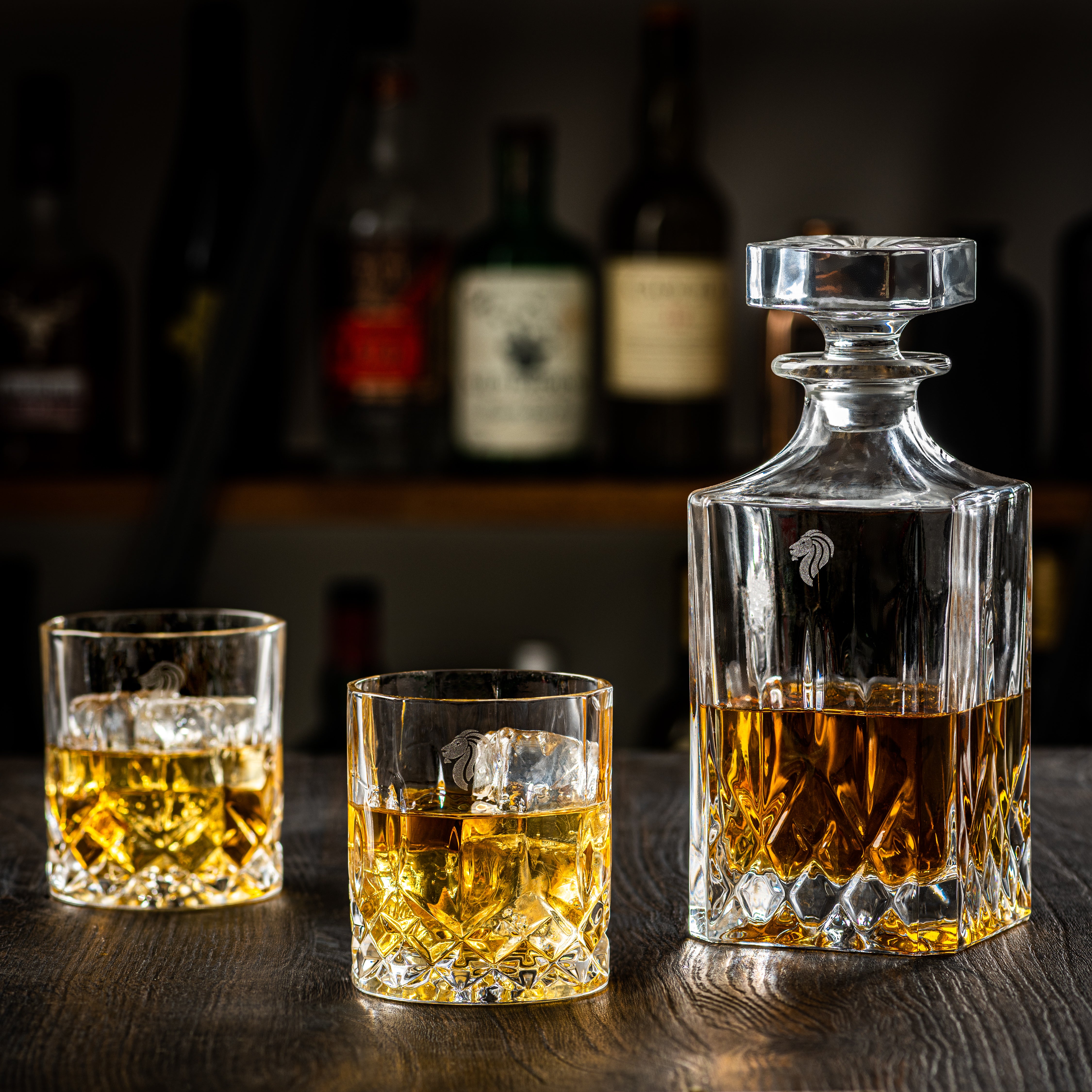 Whiskey Glazen Vintage Set van 2 in Luxe Giftbox