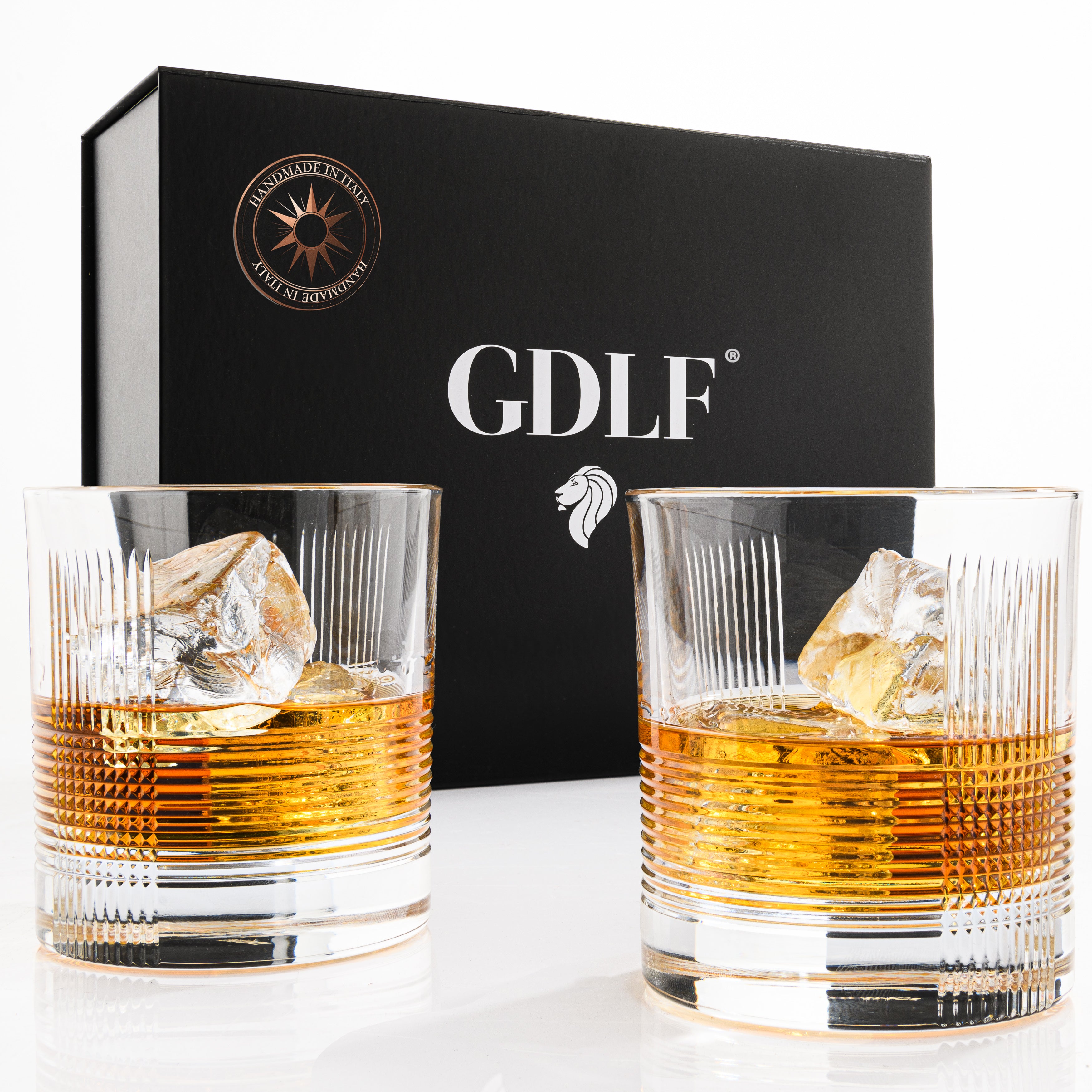 Handgemaakte Kristallen Whiskey Glazen in Giftbox | Set van 2