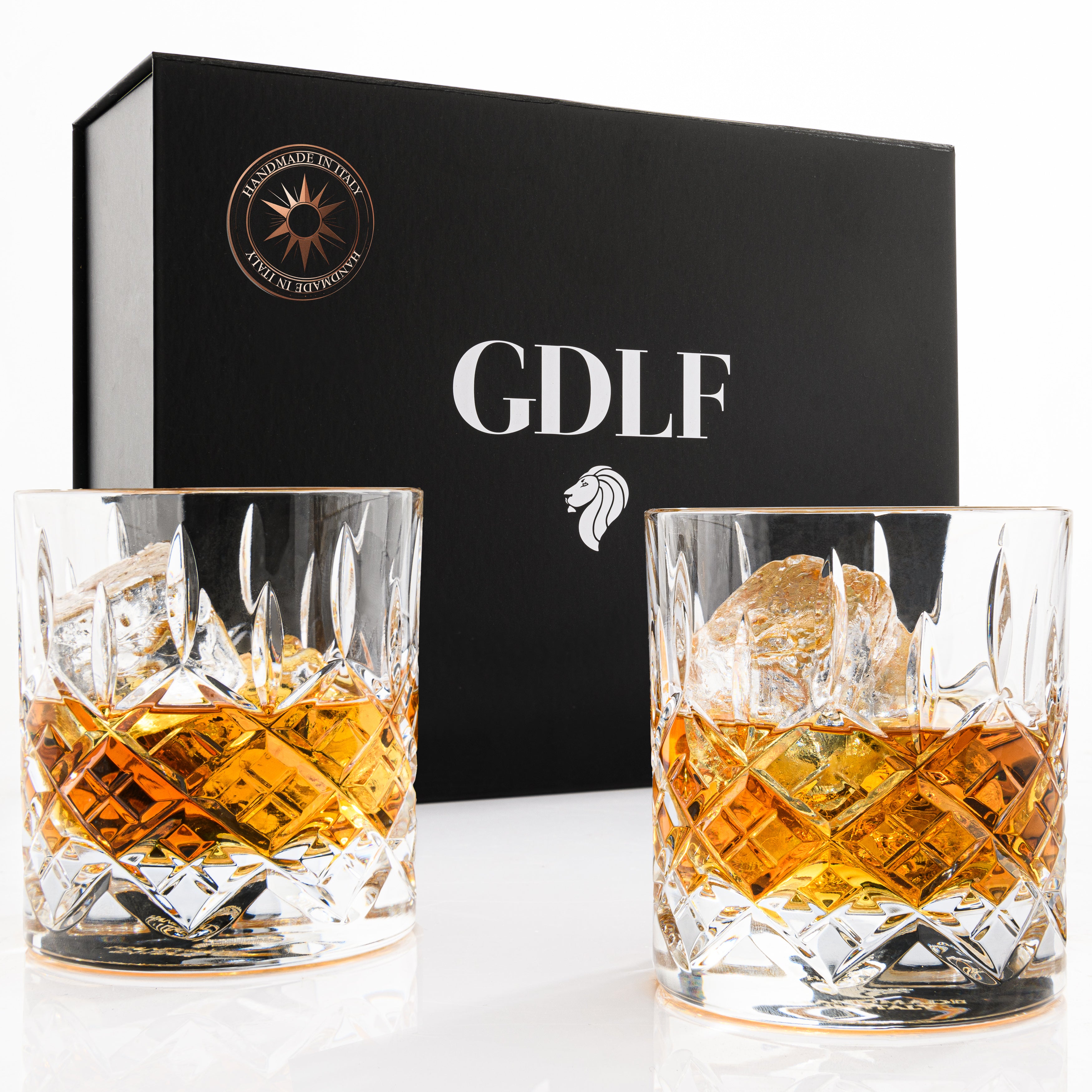 Handgemaakt kristallen Whiskey Glazen Royal in Giftbox