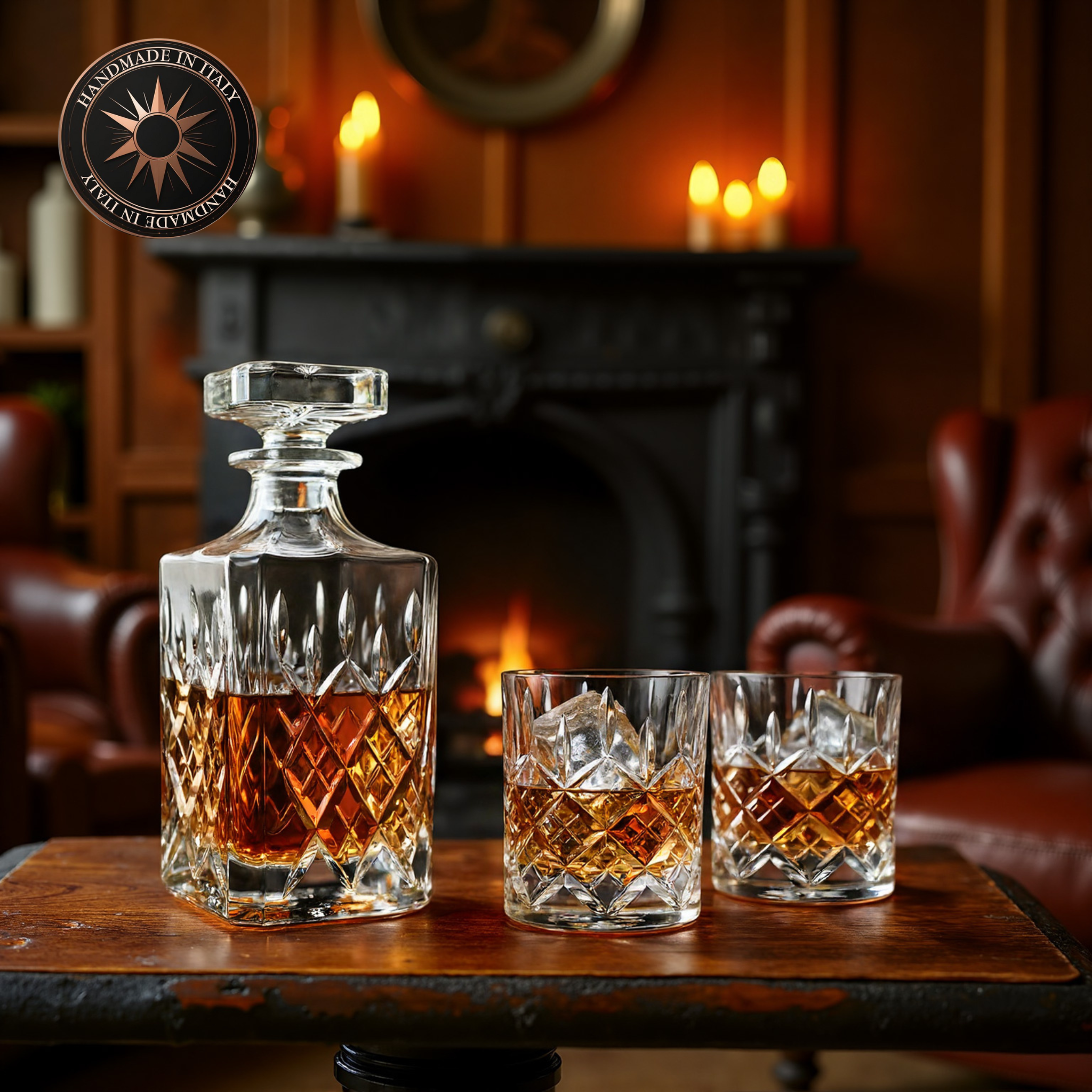 Handgemaakte Limited Edition Kristallen Whiskey Set Royal