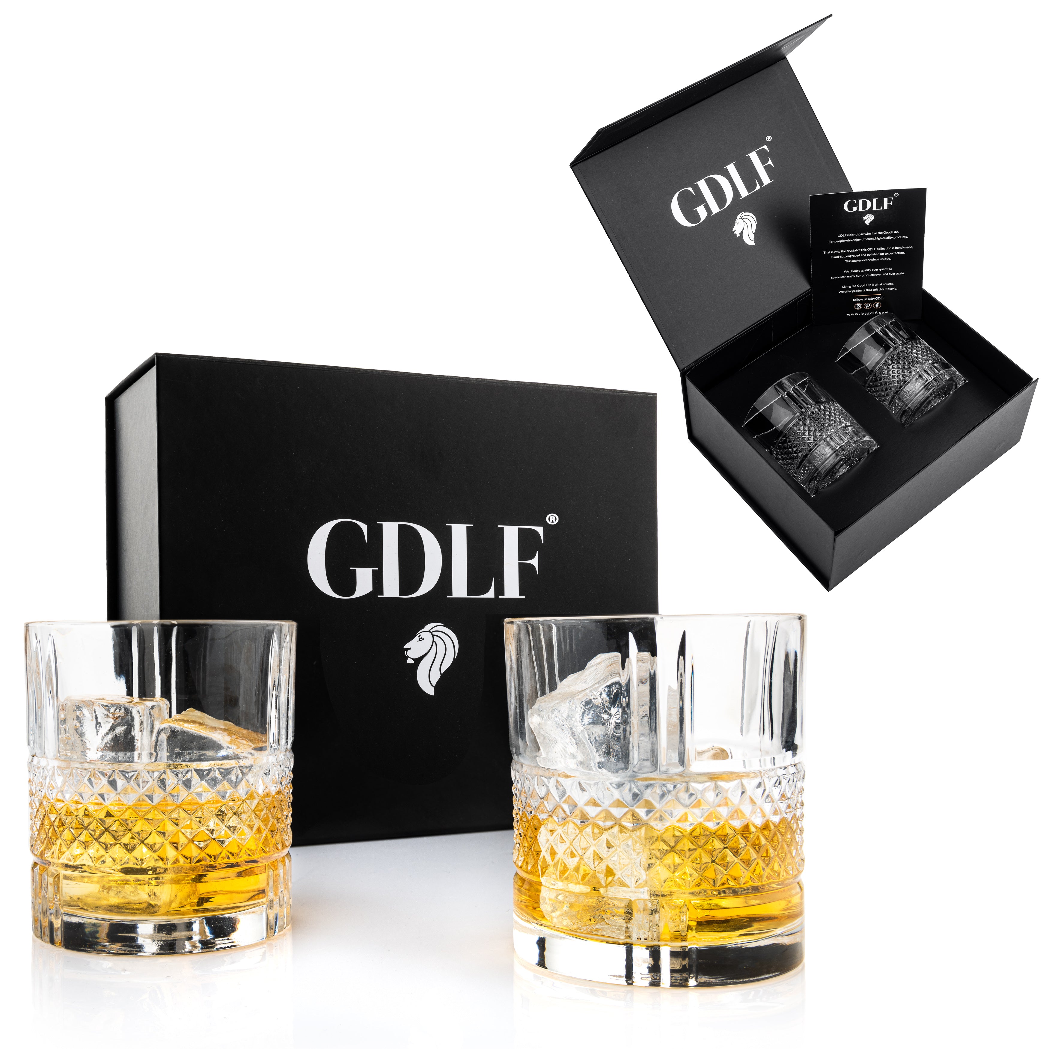 Whiskey Glazen Superior Set van 2 in Luxe Giftbox