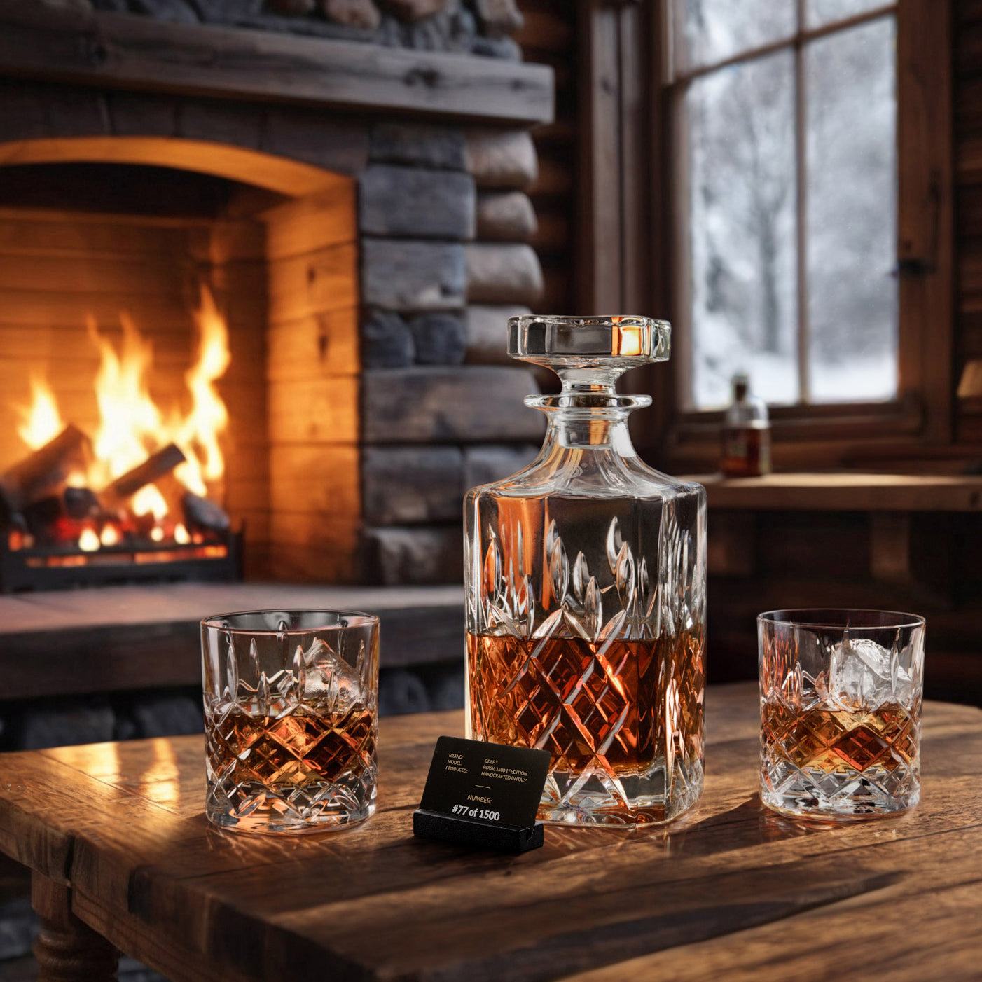 Handgemaakt kristallen Whiskey Glazen Royal in Giftbox