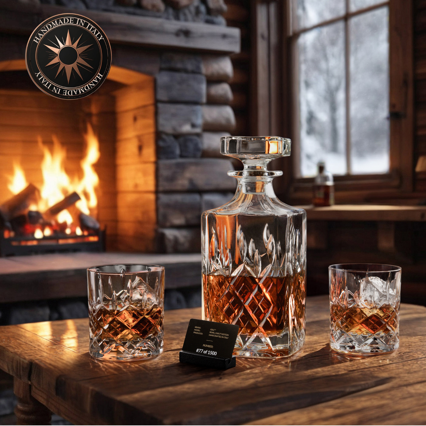 Handgemaakte Limited Edition Kristallen Whiskey Set Royal