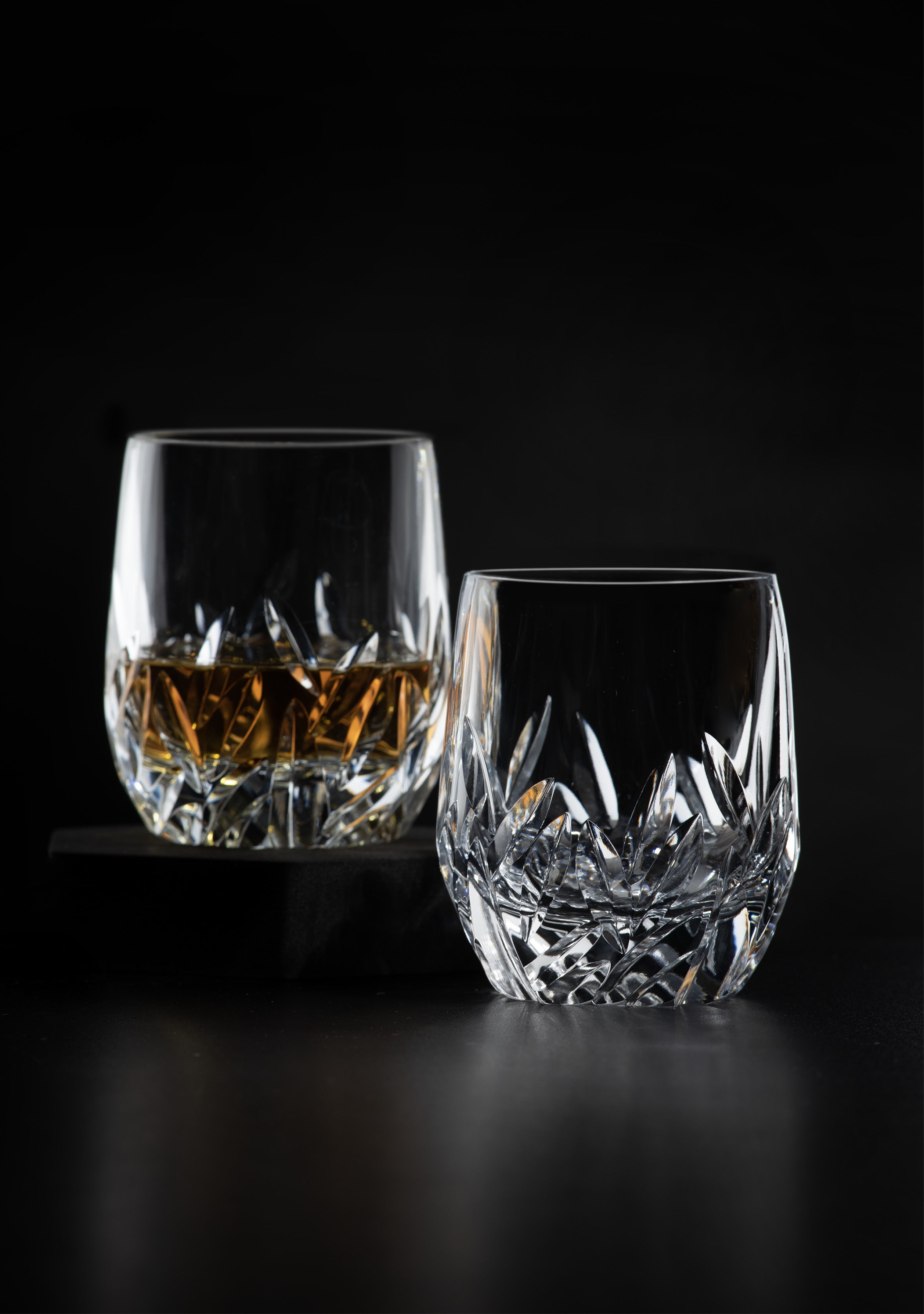 Handgemaakte kristallen Whiskey Glazen Siena Set van 2