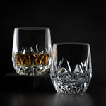 Handgemaakte kristallen Whiskey Glazen Siena Set van 2