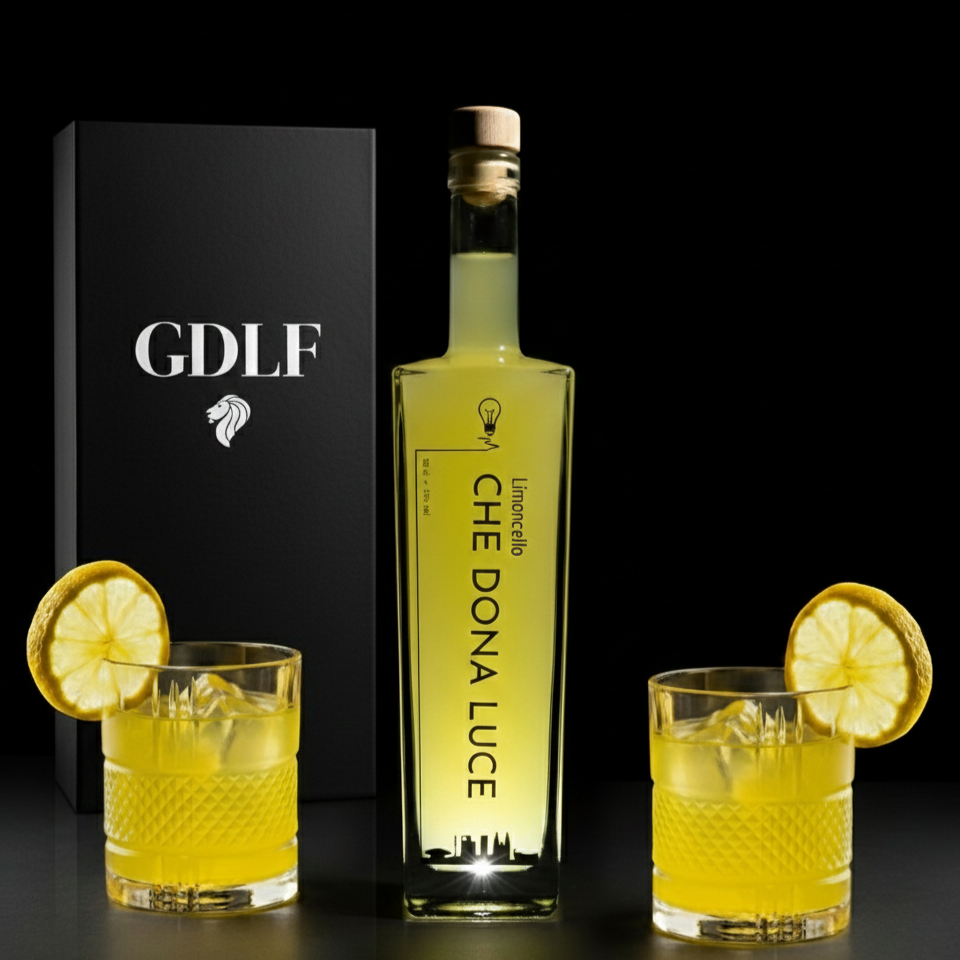 Italiaanse Kristallen Glazen + Che Dona Luce Limoncello | Giftset